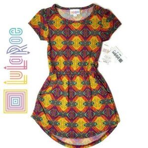 LuLaRoe Toddler Girls Dress Mae Geometric Print Size 2T